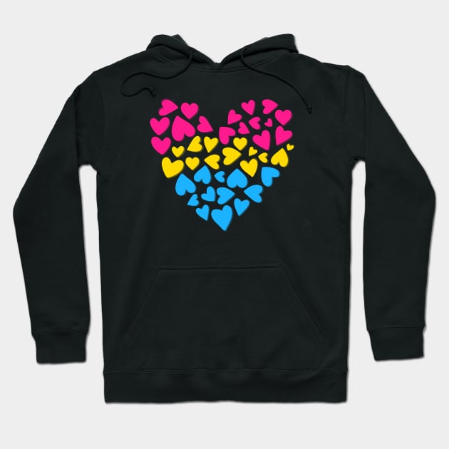 Pansexual Hearts Pride Hoodie by Pridish